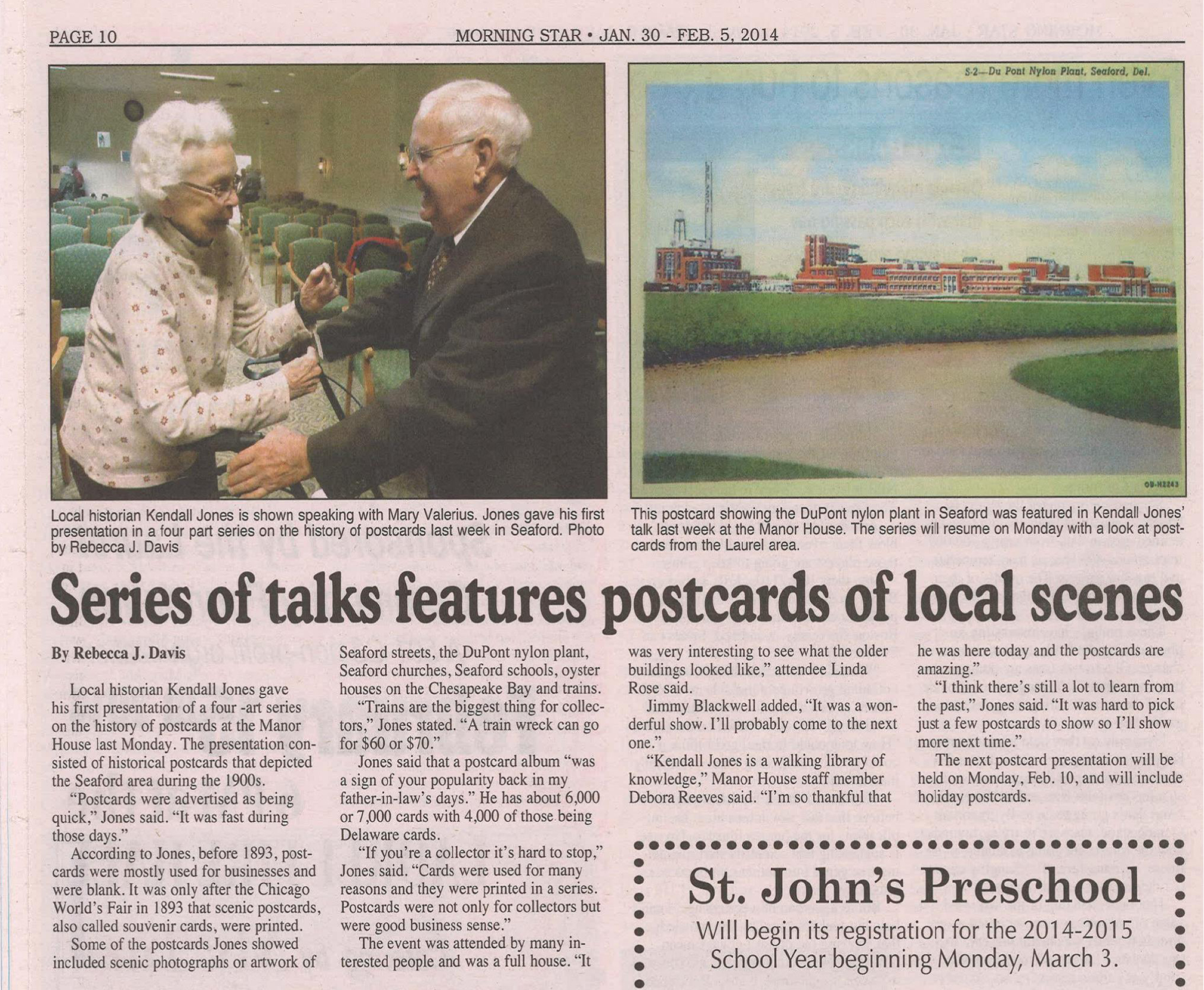 series of talks features postcards of local scenes