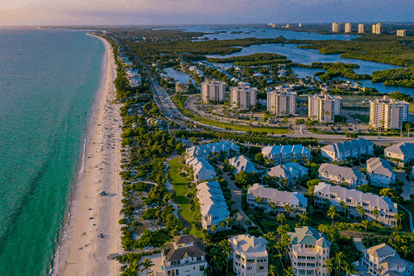 Flyover photo of Bonita Springs