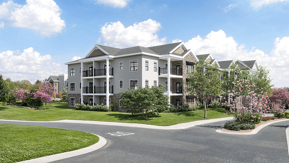 Apartment Building Exterior From Road