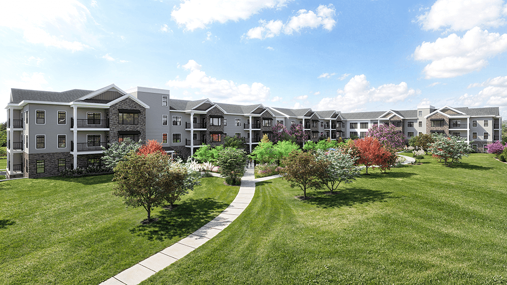 Apartment Building Courtyard Exterior