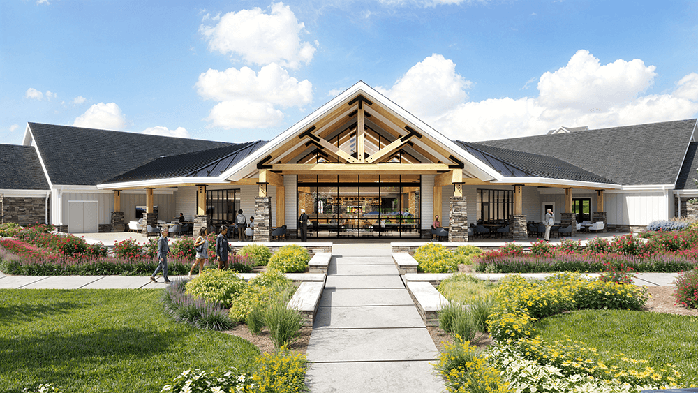 Clubhouse Rear Entrance And Courtyard
