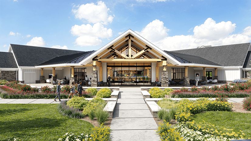 Clubhouse Rear Entrance And Courtyard