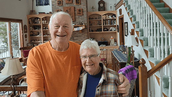 A couple in their home