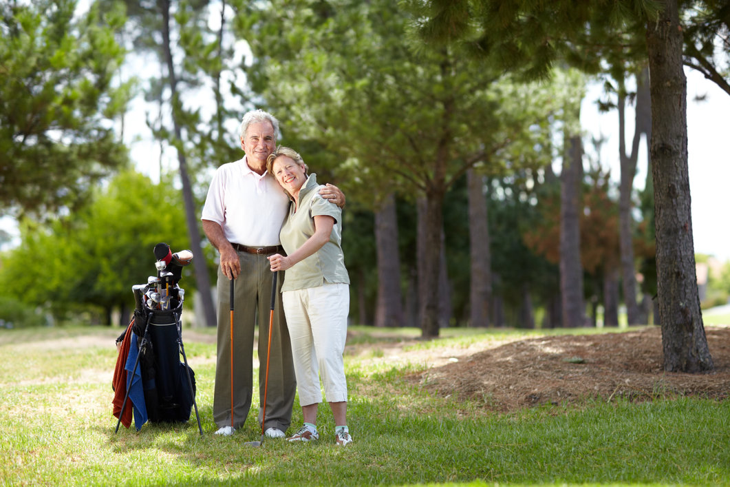 Seniors on a golf course