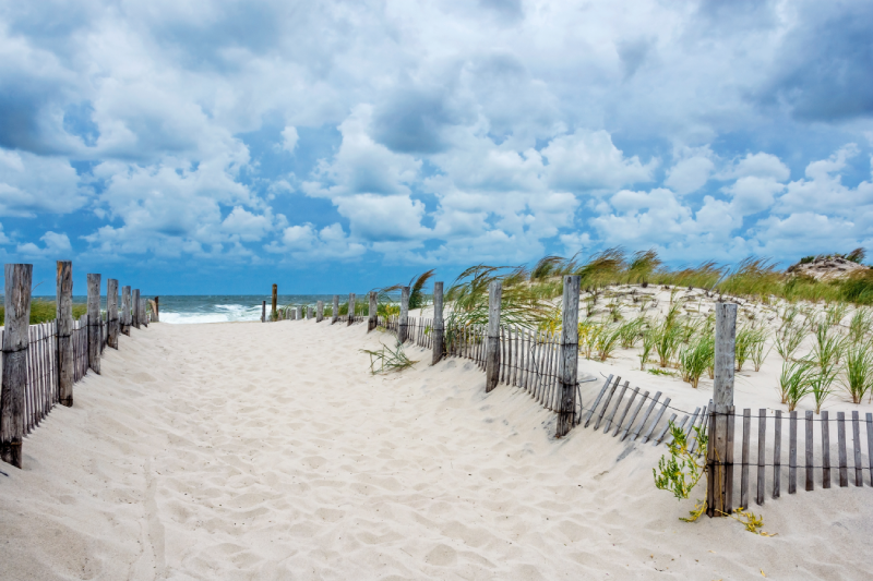 New Jersey sand path to beach