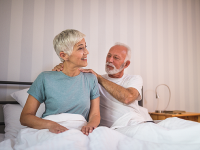 senior couple giving neck massage