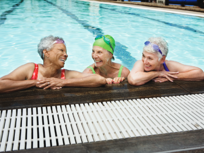 senior group at pool